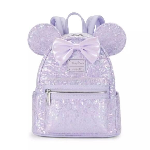 Loungefly Minnie Mouse Opalescent Sequined Mini Backpack Disney Parks - Picture 1 of 5